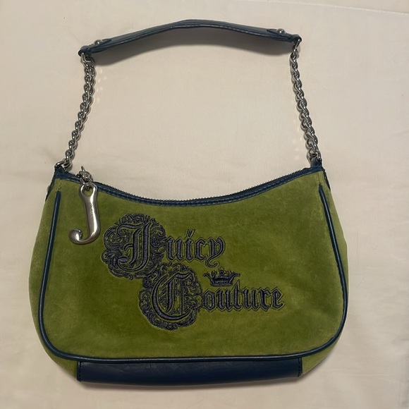 ๐๐Y2K Juicy Couture Green and Navy Shoulder Bag with Original Dust Bag๐๐ - Picture 9 of 16